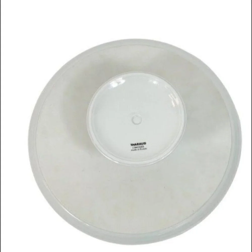 Tharaud Limoges Made in France footed  cake stand blue forget me nots 12.5” X 4”